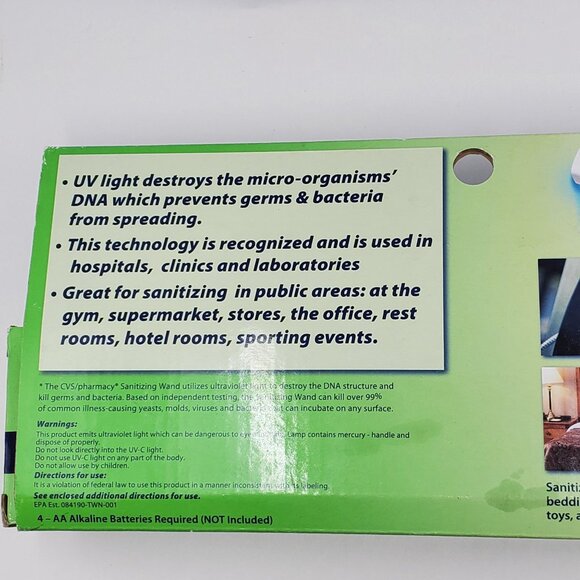 CVS Pharmacy Travel Sanitizing Wand Portable Disinfecting Lamp - NEW - Picture 9 of 11